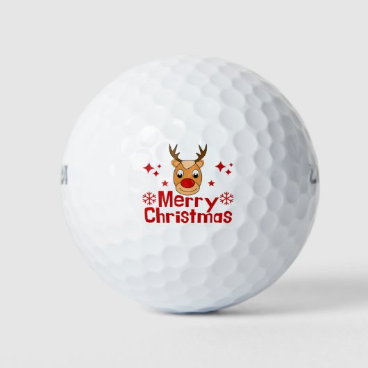 Vrolijk kerstrendiertje golfballen (Voorkant)