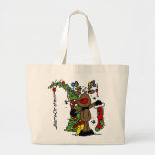 Vrolijk kerstrendiertje grote tote bag (Voorkant)