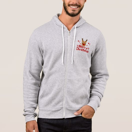 Vrolijk kerstrendiertje hoodie (Voorkant)