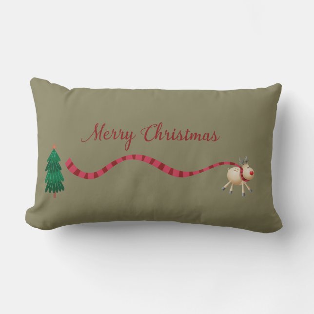 Vrolijk kerstrendiertje kussen (Voorkant)