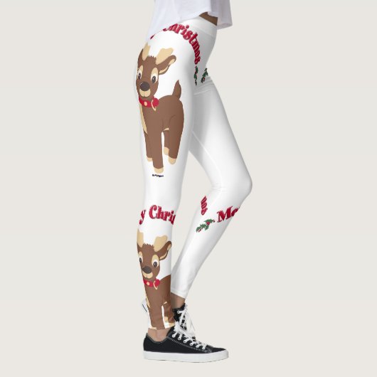 Vrolijk kerstrendiertje leggings (Rechts)