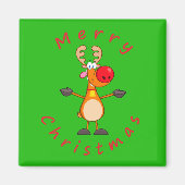 Vrolijk kerstrendiertje magneet (Voorkant)