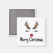 Vrolijk kerstrendiertje magneet (Voorkant / Achterkant)