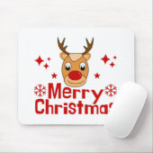 Vrolijk kerstrendiertje muismat (Met muis)