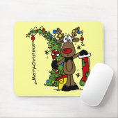 Vrolijk kerstrendiertje muismat (Met muis)