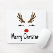 Vrolijk kerstrendiertje muismat (Met muis)