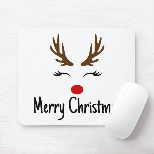 Vrolijk kerstrendiertje muismat (Met muis)