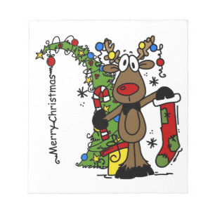 Vrolijk kerstrendiertje notitieblok