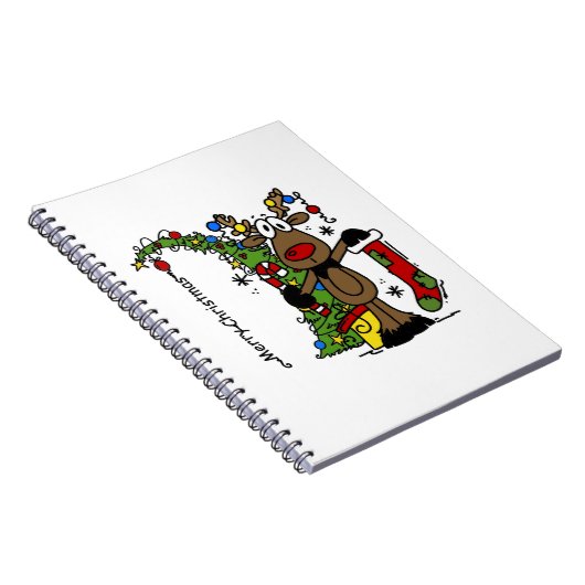 Vrolijk kerstrendiertje notitieboek (Rechterzijde)