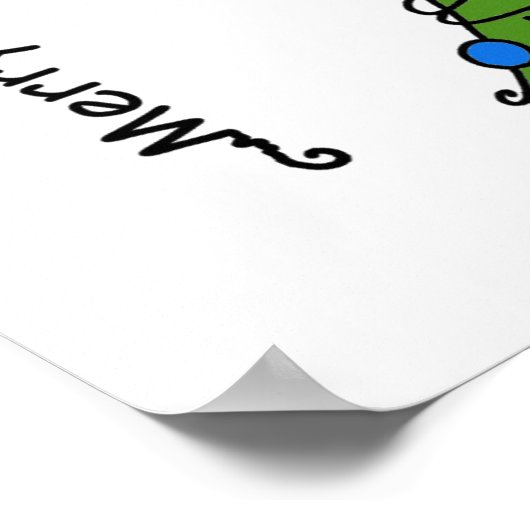 Vrolijk kerstrendiertje poster (Hoek)