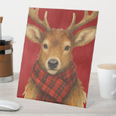 Vrolijk kerstrendiertje reclamebord met voetstuk (Insitu)