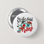 Vrolijk kerstrendiertje ronde button 5,7 cm (Voorkant /achterkant)