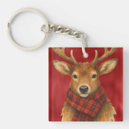 Vrolijk kerstrendiertje sleutelhanger