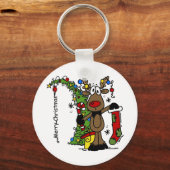 Vrolijk kerstrendiertje sleutelhanger (Voorkant)