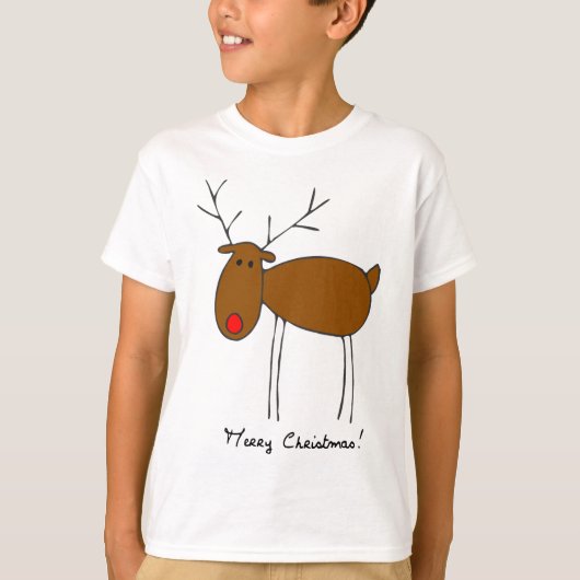 Vrolijk kerstrendiertje t-shirt (Voorkant)