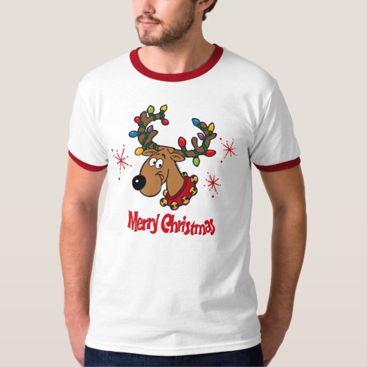 Vrolijk kerstrendiertje t-shirt (Voorkant)