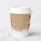 Vrolijk kerstrendiertje Tartan Red/Kraft ID590 Papieren Bekers (Rechts)