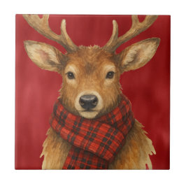 Vrolijk kerstrendiertje tegeltje