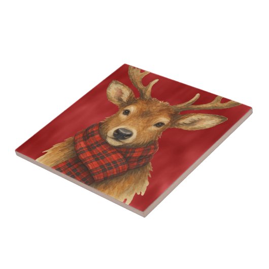 Vrolijk kerstrendiertje tegeltje (Zijkant)