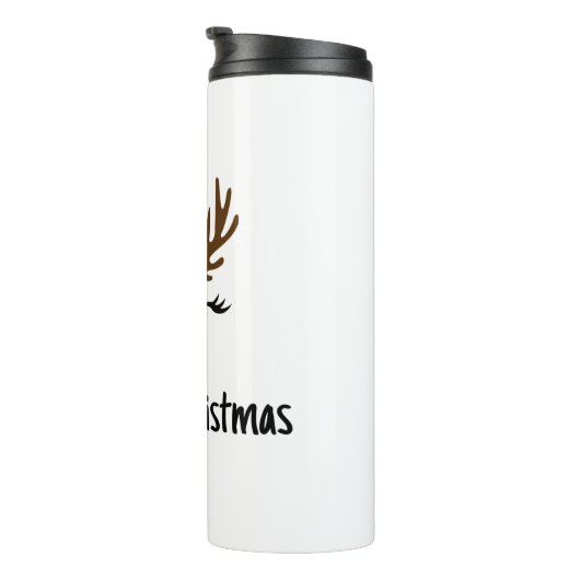 Vrolijk kerstrendiertje thermosbeker (Geroteerd rechts)