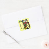 Vrolijk kerstrendiertje vierkante sticker (Envelop)