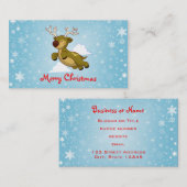 Vrolijk kerstrendiertje visitekaartje (Voorkant / Achterkant)