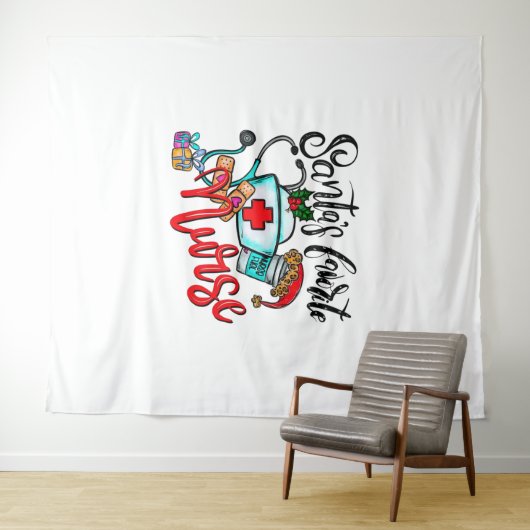 Vrolijk kerstrendiertje wandkleed (In Situ (horizontaal))