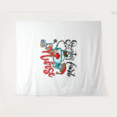 Vrolijk kerstrendiertje wandkleed (Voorkant (horizontaal))