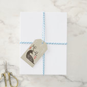 Vrolijk kerstrennier Cozy Cadeaulabel (Met Touw)