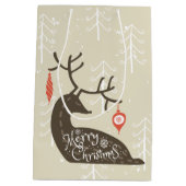 Vrolijk kerstrennier Cozy Medium Cadeauzakje (Achterkant)