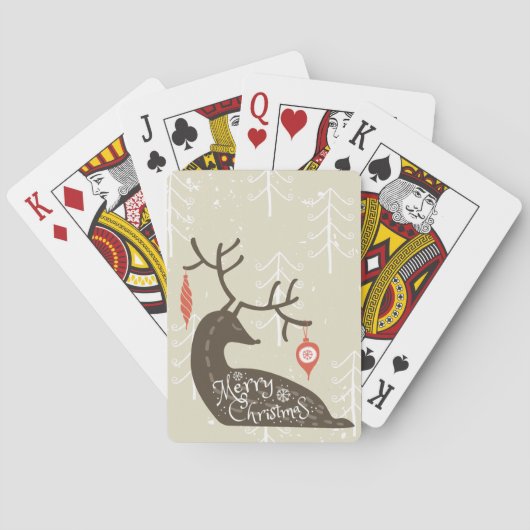 Vrolijk kerstrennier Cozy Pokerkaarten (Achterkant)