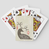 Vrolijk kerstrennier Cozy Pokerkaarten (Achterkant)