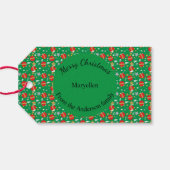 Vrolijk kerstretro van en naar de plaats cadeaulabel (Achterkant Horizontaal)