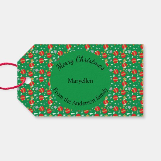 Vrolijk kerstretro van en naar de plaats cadeaulabel (Achterkant Horizontaal)