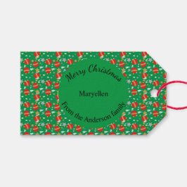 Vrolijk kerstretro van en naar de plaats cadeaulabel