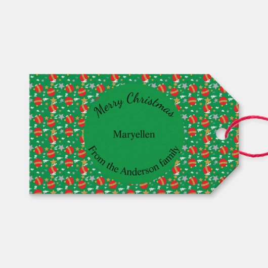 Vrolijk kerstretro van en naar de plaats cadeaulabel (Voorkant (Horizontaal))