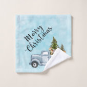 Vrolijk kerstritje met dieren en bomen bad handdoek (Wasdoekje)