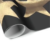 Vrolijk kerstritsritme Black Gold Elegant Script Cadeaupapier (Rol Hoek)