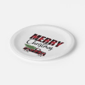 Vrolijk kerstritueel Vrachtwagen Papieren Bordje (Gekanteld)