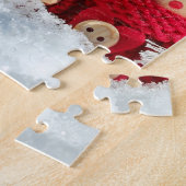 Vrolijk kerstrode poppen legpuzzel (Zijkant)