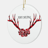 Vrolijk kerstrondje Ornament-Pset Antlers Keramisch Ornament (Links)
