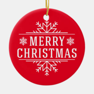 Vrolijk kerstrondje Ornament-rood Keramisch Ornament