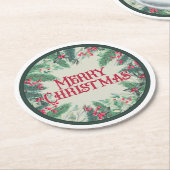 Vrolijk kerstrondpapier Onderzetter (Gebogen)