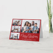 Vrolijk Kerstrood 4 Foto Feestdagen Kaart (Voorkant)