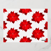 Vrolijk kerstrood 5 foto's rood poinsettia folie feestdagen briefkaart (Achterkant)