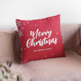 Vrolijk kerstrood achtergrond met sneeuwvlokken kussen