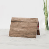 Vrolijk kerstrood auto Foto Rustisch hout Feestdagen Kaart (Achterkant)