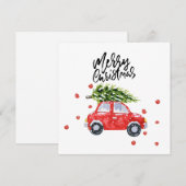 Vrolijk kerstrood auto met kerstboom Kaart (Voorkant / Achterkant)