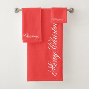 Vrolijk kerstrood bad handdoek