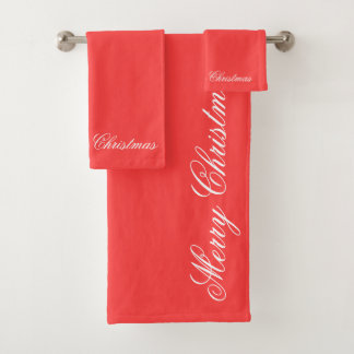 Vrolijk kerstrood bad handdoek